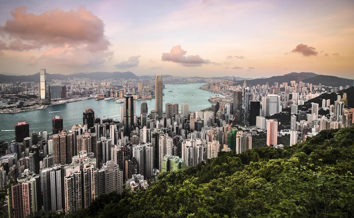 View from Victoria Peak over Hong Kong Island and Victoria Harbour